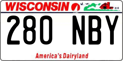 WI license plate 280NBY