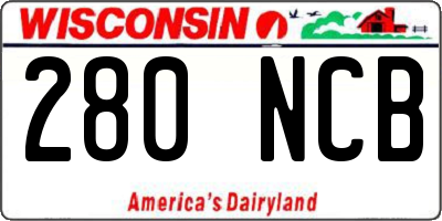 WI license plate 280NCB