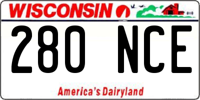 WI license plate 280NCE