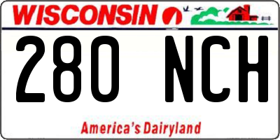 WI license plate 280NCH