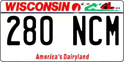 WI license plate 280NCM