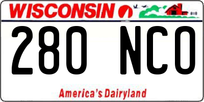 WI license plate 280NCO