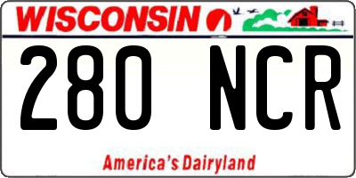 WI license plate 280NCR