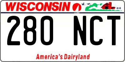 WI license plate 280NCT