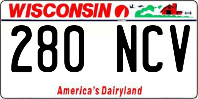 WI license plate 280NCV