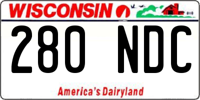 WI license plate 280NDC
