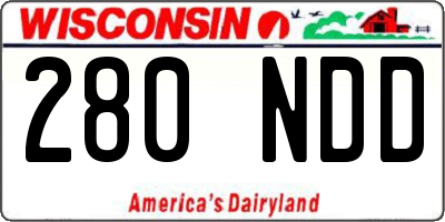 WI license plate 280NDD