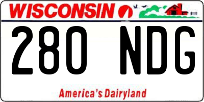 WI license plate 280NDG