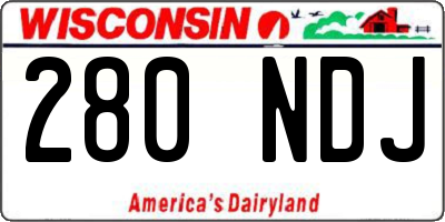 WI license plate 280NDJ