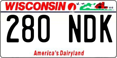 WI license plate 280NDK
