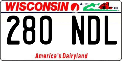 WI license plate 280NDL