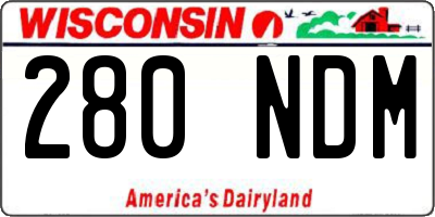 WI license plate 280NDM
