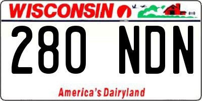 WI license plate 280NDN