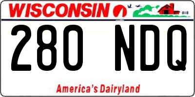 WI license plate 280NDQ