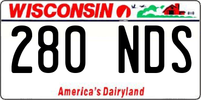 WI license plate 280NDS