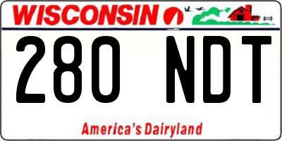WI license plate 280NDT