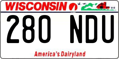 WI license plate 280NDU