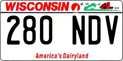 WI license plate 280NDV
