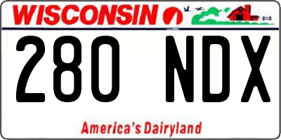 WI license plate 280NDX