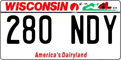 WI license plate 280NDY