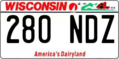WI license plate 280NDZ