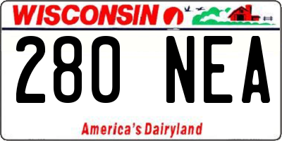 WI license plate 280NEA