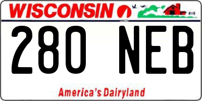 WI license plate 280NEB