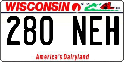 WI license plate 280NEH