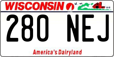WI license plate 280NEJ