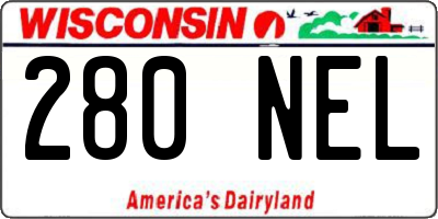 WI license plate 280NEL