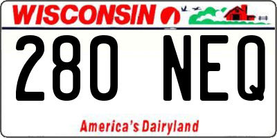 WI license plate 280NEQ