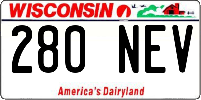 WI license plate 280NEV