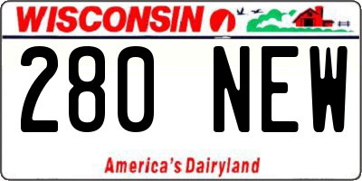 WI license plate 280NEW