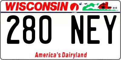 WI license plate 280NEY