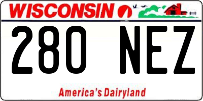 WI license plate 280NEZ