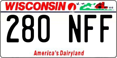 WI license plate 280NFF