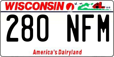WI license plate 280NFM