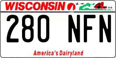 WI license plate 280NFN