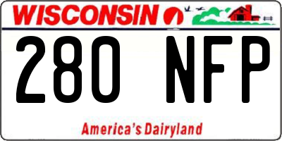 WI license plate 280NFP