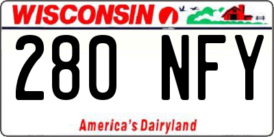 WI license plate 280NFY
