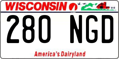 WI license plate 280NGD