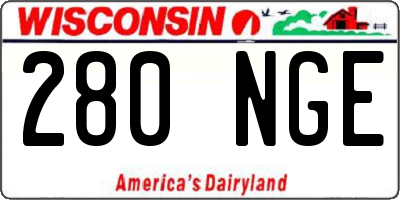 WI license plate 280NGE