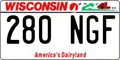 WI license plate 280NGF