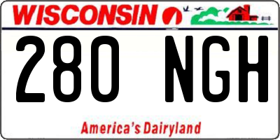 WI license plate 280NGH