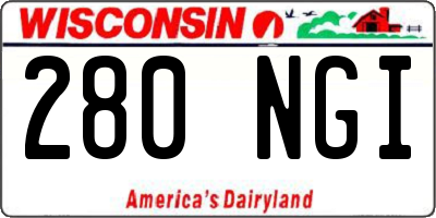 WI license plate 280NGI