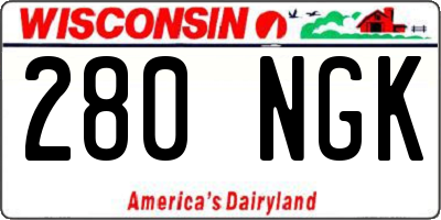 WI license plate 280NGK