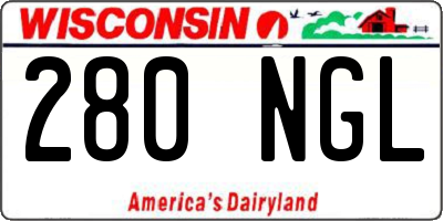WI license plate 280NGL