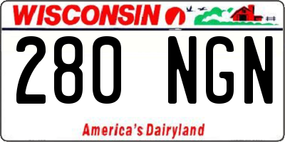 WI license plate 280NGN