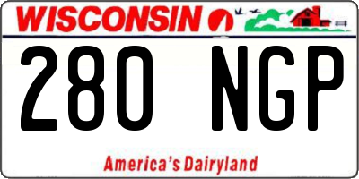 WI license plate 280NGP