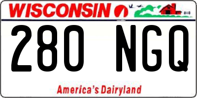 WI license plate 280NGQ